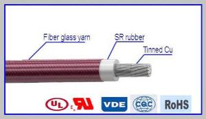 Cabo isolado em silicone com fibra de vidro trançado para motor AWM 3641 