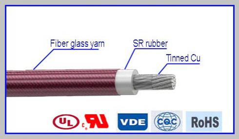  Cabo isolado em silicone com fibra de vidro trançado para motor AWM 3641  