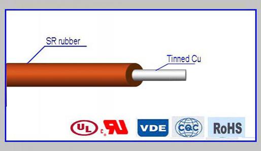  Cabo revestido em silicone trançado com fibra de vidro H05SJ-K 