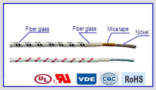  Fios elétricos com trança de fibra de vidro resistente a alta temperaturaAMP 300 